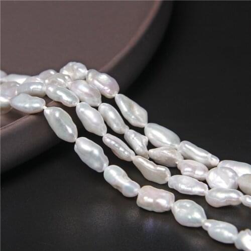 7-8mm High Quality White Freshwater Pearl Beads Baroque Long Strip Natural Pearls Bead For Jewelry Making Charms Accessories DIY