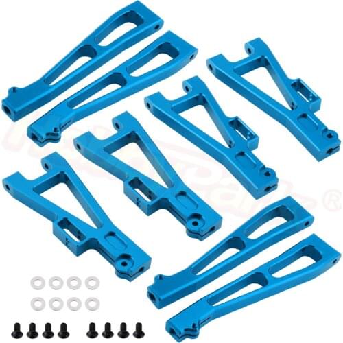8Pcs Front and Rear Aluminum Suspension Arms Set for JLB Racing CHEETAH 1/10 RC Car Monster Truck EA1001 EA1002 Upgrade Parts
