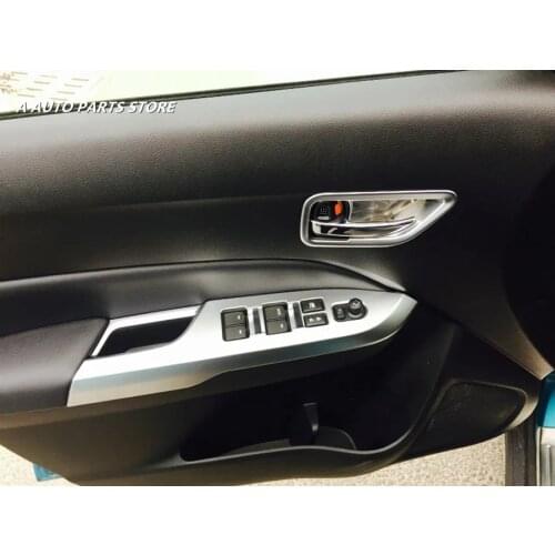 ABS Chrome Inner Car Door Handle Bowl Frame Armrest Window Lift Button Cover Trim For Suzuki Vitara Escudo 2015 - 2019