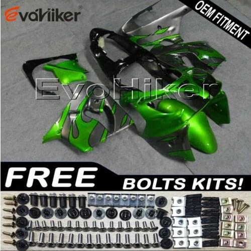ABS Plastic Bodywork Set for ZX9R 2000 2001 ZX 9R 00 01 green ABS plastic motor panels kit