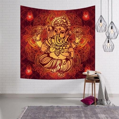Indian Gods Bohemia Tapestry Elephant Wall Hanging Mandala Blankets Bedspread Blanket Dorm Home Decor Mantas elephant Bed cover