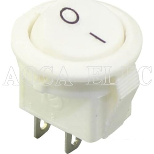 DC AC 3A/250V KCD5 Round 2PIN On/Off SPST Mini Rocker Switch Round Boat Rocker Switch 2PIN Snap-in On Off Micro Switch 250V 3A