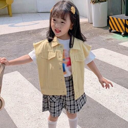 Children Girl Boy Clothes Summer Spring Autumn Corduroy Sleeveless Coat Fashion Solid Kid Clothing Candy Color Vest