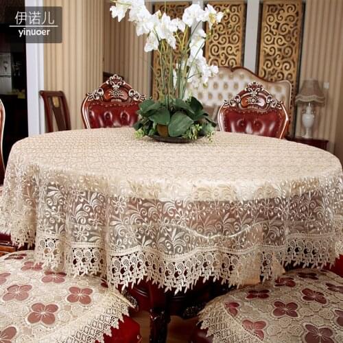 Europe 1Pcs Topper Drawnwork Table Cloth Lace Embroidery Hollow Out Flower Tablecloth Table Desk Decor Dust Cover/Toalha De Mesa