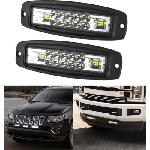 2pcs 7inch LED Work Light Spotlight 20W Flush Mount Fog Lamp For Auto Motorcycle Truck Tractor Trailer Offroad Working Light