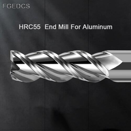 CNC Aluminum Milling Cutter Carbide End Mill 3 Flutes Square Head flattened end mills 1 to 20mm HRC55 Milling Tools Tungsten