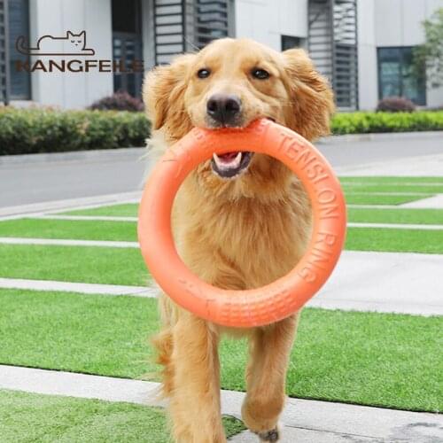 KANGFEILE Dog Toys for Small Big Dogs Interactive Training Ring Puller Resistant for Dogs Pet Flying Discs Bite Ring Toy D2357