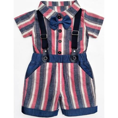 FashionBaby Boys Clothes Children Suit Newborn Tracksuit Formal Dresses Romper+Short 2Ps Costumes For Children For 1st Birthday