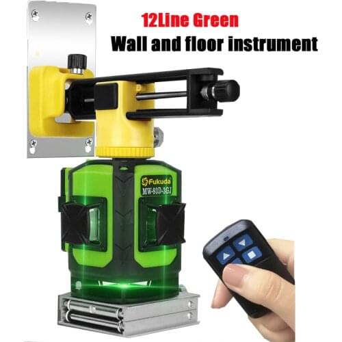Fukuda 12/16Lines 4D Green Laser Level LR6/Lithium Battery Self-Leveling Horizontal&Vertical Cross Lines Can Use Receiver