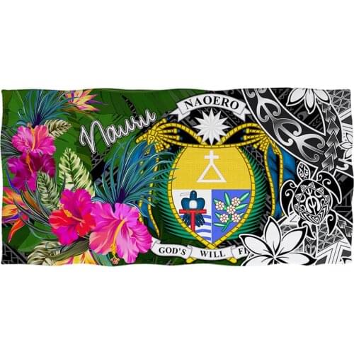 Summer Beach Swimming Towels Nauru Polynesian Turtle Hibiscus Printing Absorbing Bathing Face Hair Toallas Gym Mat Sand Free