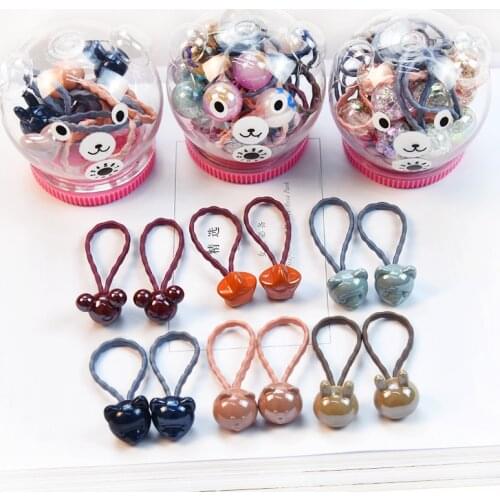 20pcs/Box Cute Bunny Star Princess Kid Elastic Hair Bands Girls Sparking Mini Headdress Tie Gum Children Hair Accessories Set