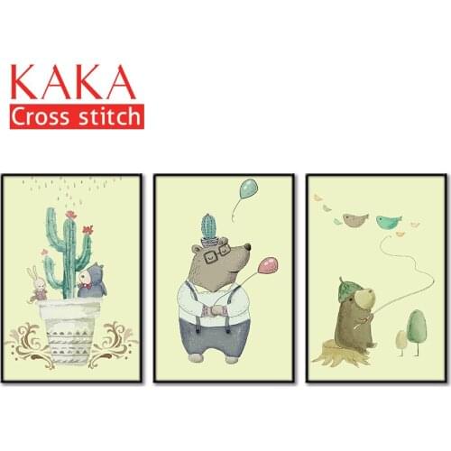 Cross stitch kits,Embroidery needlework sets with printed pattern,11CT-canvas for Home Decor Painting,Cartoon Full NCKC017