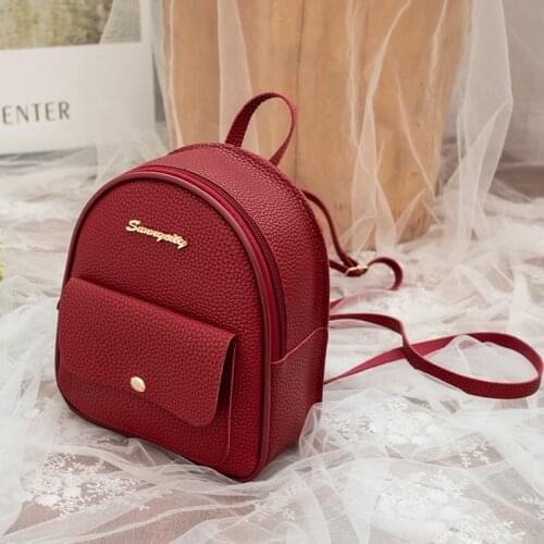 New Fashion Women Shoulders Small Backpack Letter Purse Mobile Phone Simple Ladies Travel Bag Student School Backpacks