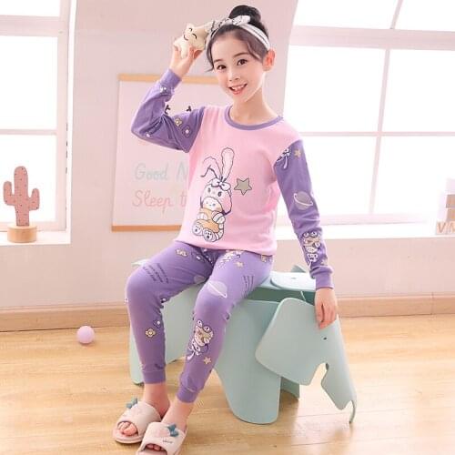 Autumn Winter Girls Pajamas Fashion 2-12 Years Warm Children Home Clothing Sets Toddler Boys Girls Underwears 2pcs