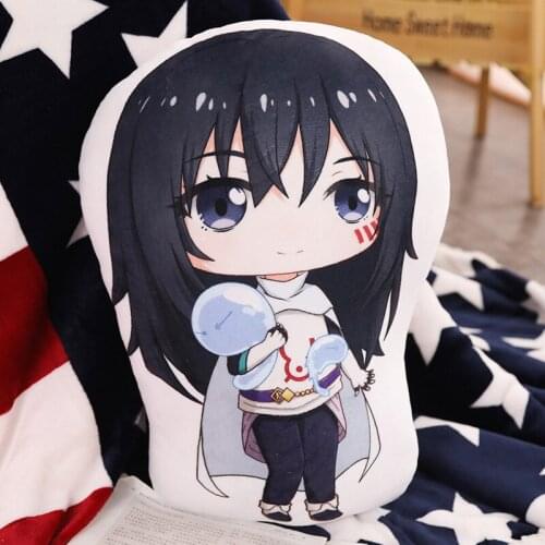 Anime That Time I Got Reincarnated as a Slime Plush TPillow Rimuru Shizue Model Toy Cushion double sided case 45cm