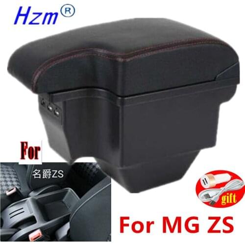 For MG ZS Armrests For MG ZS car Center Console Storage armrest Box modification accessories with LED USB Can charge