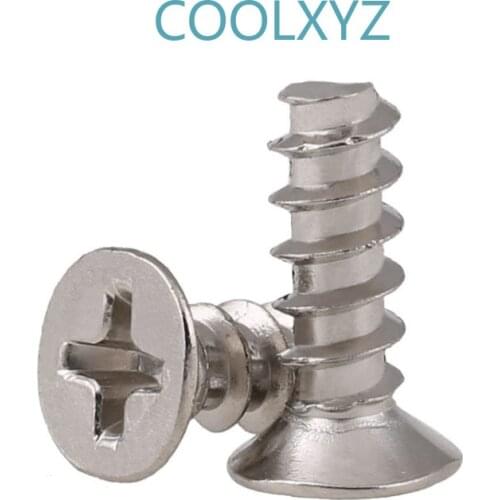 Cross Recessed Countersunk Flat Head Flat Tail Self Tapping Screw KB Stainless Steel Philips Flat Tail Tapping Screw 25Pcs