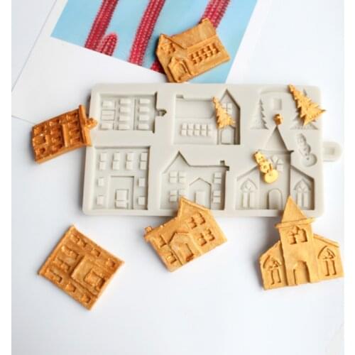 DIY Cake Baking Decoration Castle Modeling Silicone Mold Kitchen Baking Tools Chocolate Mold Apartment Castle Silicone Mold