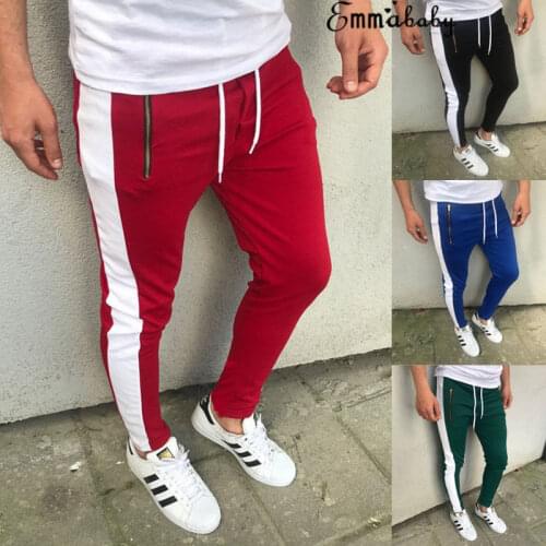 Hirigin 2018 Joggers Mens Streetwear Slim Drawstring Men Trackpants Slack Jogging Sweatpant Cool Biker Slim Pencil Pants Skinny