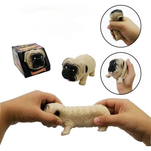 Creative Decompression Pug Squishes Stress Reliever Toys Elastic Stretch Deformation Automatic Recovery Fidget Toys for Anxiety