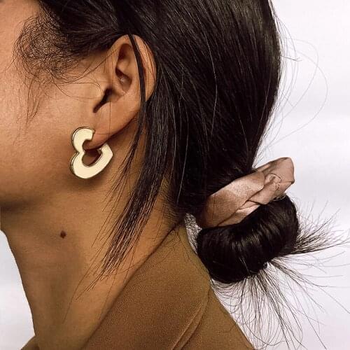 Heart Hoop Earrings for Women Geometric Hanging Earrings Female Fashion Modern Jewelry Enamel heart Earrings Ladies Gifts