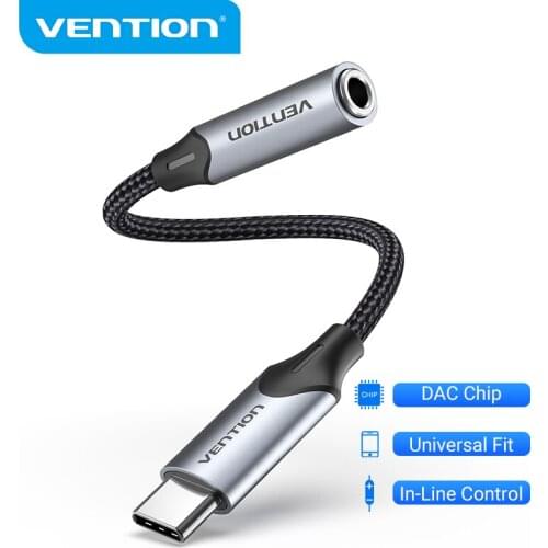 Vention USB C to 3.5mm Jack Earphone Type C to 3.5 Headphone AUX Adapter Audio Cable for Samsung Note 10 Macbook IPad Pro Huawei