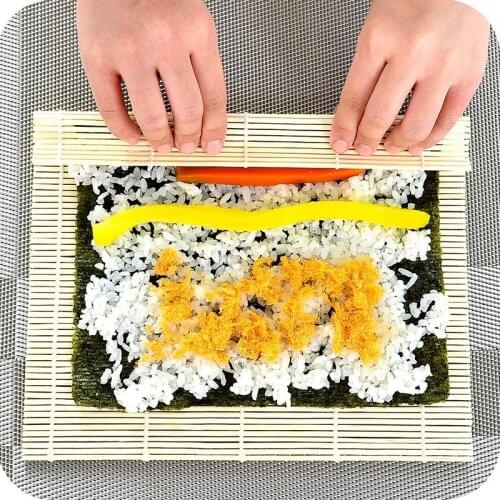 Japanese Sushi Curtain Bamboo Curtain Natural Bamboo Sushi Maker Roller Sushi Tools Kitchen Accessories Rice Roll Sushi Making