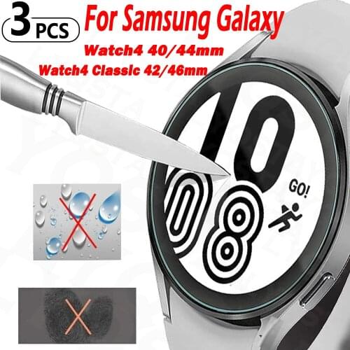 3Pcs Tempered Glass Protective Film Protection For Samsung Galaxy Watch 4 Classic 42mm 46mm Watch4 40mm 44mm Screen Cover