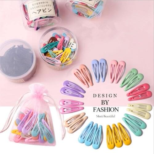10/20/30/40 New Lady Girl Candy Color Colorful Drop Shape Student Hair Accessories Slide Clip Fashion Cute Girly Heart Hairpin