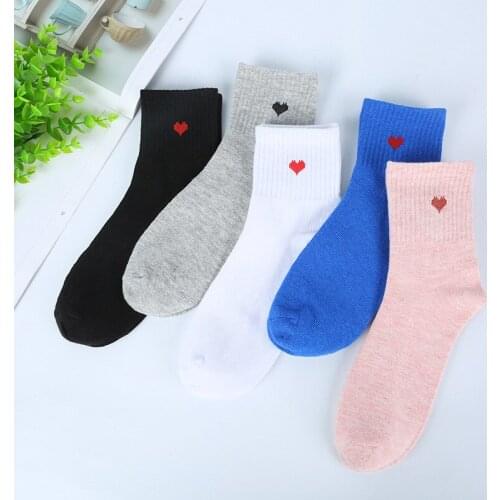 Love socks female high quality Harajuku cotton tube sports women socks student white socks comfortable ladies cotton socks