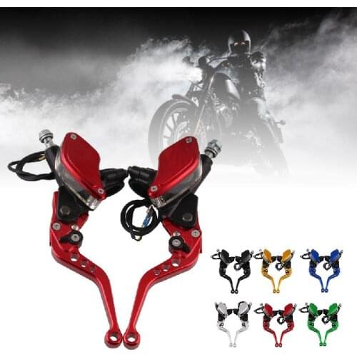 1 Pair 7/8 inch Motorcycle Accessories Hydraulic Brake Lever with Master Cylinder Reservoir