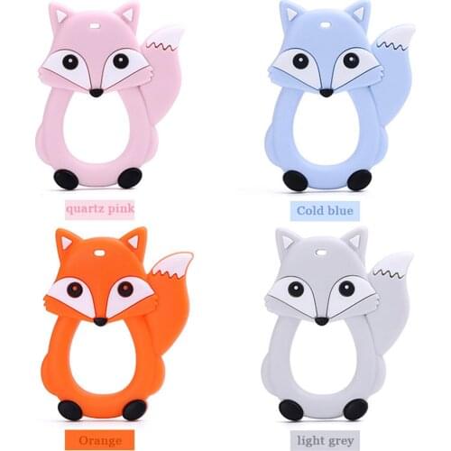 BPA Free Animal Silicone Teethers 1PC Baby Teething Necklace Toy Fox elephant Food Grade Silicone Darling Molar Nursing Tiny Rod