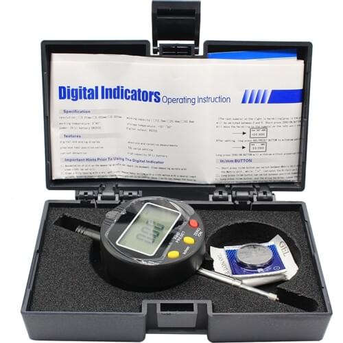 1PC High-Precision Digital Indicators 0-12.7x0.01mm Range 0-12.7mm Resolution 0.01mm Digital Display Percentage Dial Indicator