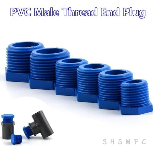 2-80Pcs 1/2" 3/4" 1'' Inch PVC Male Thread End Plug Garden Irrigation Male thread End Caps Fish Tank Aquarium Adapter