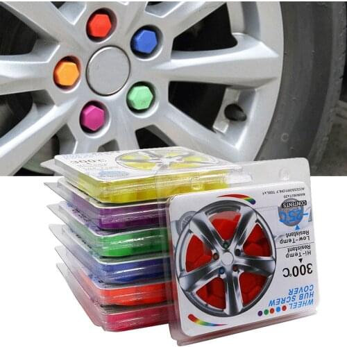 YSY 20 PCS Car Wheel Hub Screw Cover luminous Nut Caps Bolt Rims Siliconel glow rubber cap For JDM auto accessories Car Stylin