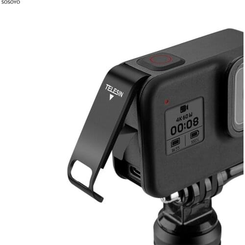 20pcs Metal Battery Replacement cover Rechargeable Side Cover Battery Door charge port Protective Case For Gopro 8 Action Camera