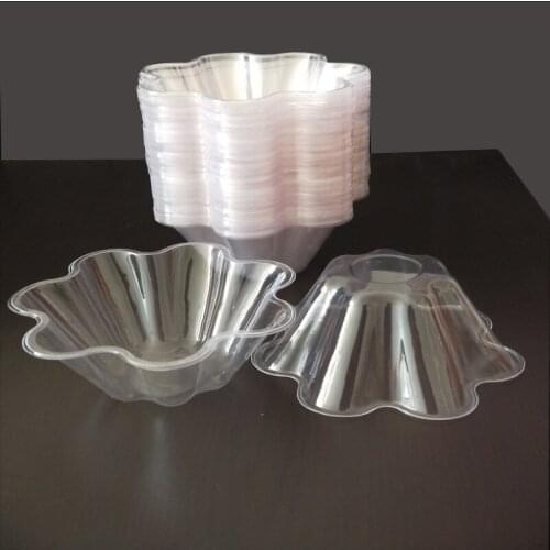 50pcs High quality disposable pudding jelly yogurt fruit salad glass creative wedding party dessert transparent plastic cups