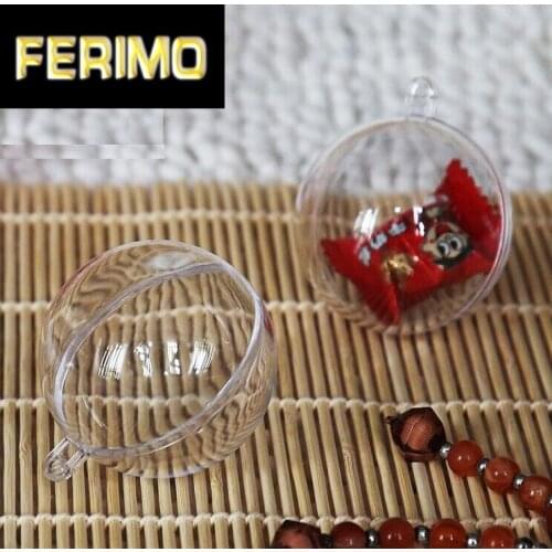 60pcs/lot High Transparent Plastic Ball Diameter 5cm Valentines Day Decoration Hanging Ball Wedding Candy Box