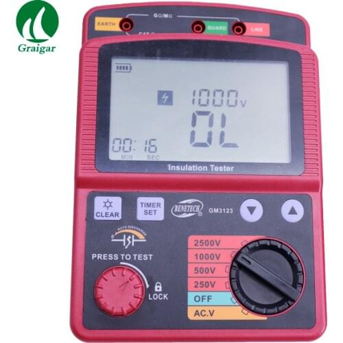 GM3123 Digital Insulation Resistance Tester Meter Resolution: 1.0V