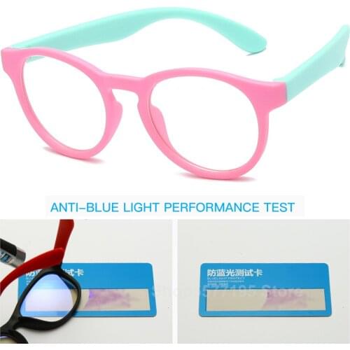 Kids Round Anti Blue Light Glasses Children Flexible Cute Computer Eyeglasses Boys Girls Ultralight Pink Blue Spectacles Frame