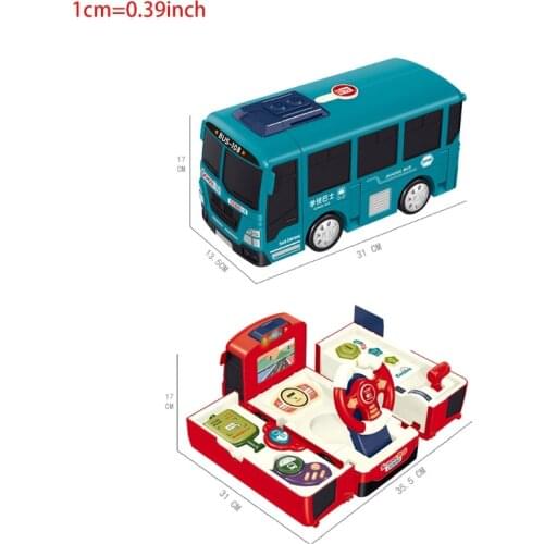 Children Bus Toy Copilot Steering Wheel Puzzle Baby Developing Educational Toy Q6PD