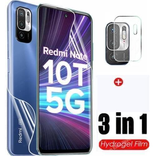 3 in 1 Hydrogel Film On For Xiaomi Redmi Note 10T 5G Screen Protector For Reme Red Note10T 6.5'' Protective Film Not Glass