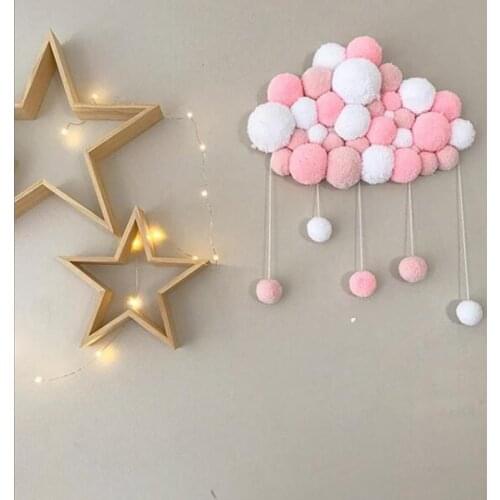 Ins Style Baby Room Decoration For Newborn Short Coral Velvet Hairball Room Decor In The Baby Crib Photography Props Accessories