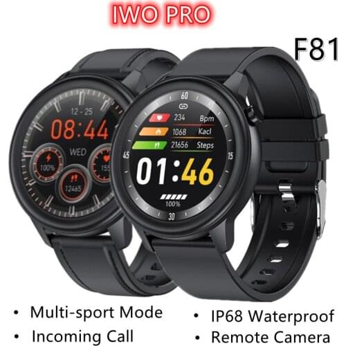 IWO PRO F81 Men Business Smart Watch Body Temperature IP68 Waterproof Pressure Heart Rate Fitness Tracker Sports Smartwatch