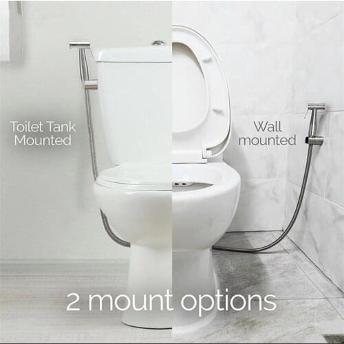 LIUYUE Bidet Spray Gun Stainless Steel Wall Mounted Toilet Handheld Bidet Spray Gun Set Shunt Valve Bathroom Accessories Shattaf