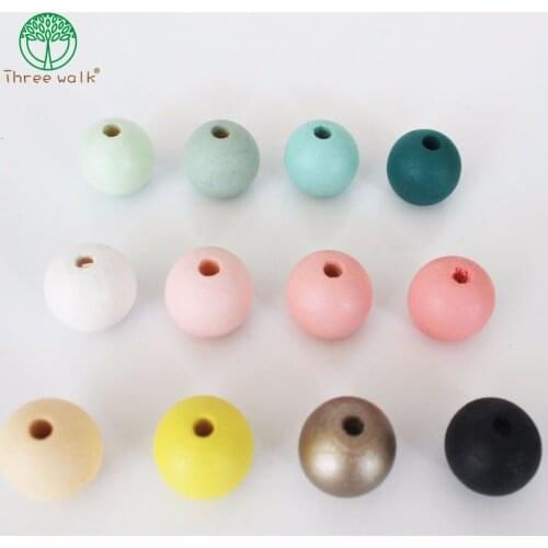 100pcs 20mm Safety Painting Round Wood Beads DIY Jewelry Making 12 Pastel Colors Can choose