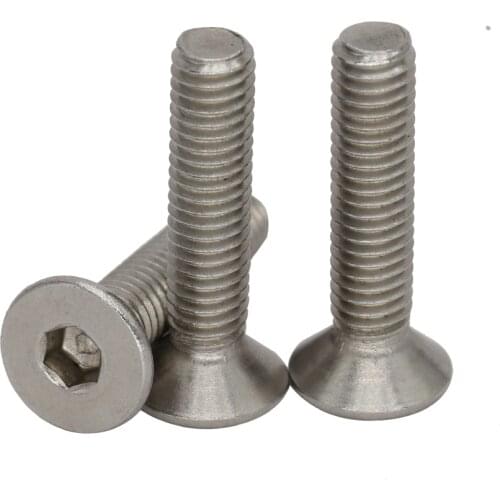 M5 M5*6 M5x6 M5*8 M5x8 M5*10 M5x10 304 Stainless Steel 304ss DIN7991 Bolt Hex Hexagon Socket Flat CSK Countersunk Head Screw