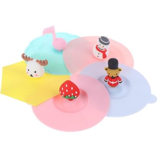 1 Pcs Silicone Cup Lid Multi-functional Reusable Dust-proof Bowl Cover Leak-proof Cup Lids Home Decor Mugs Cap Kitchen Tools