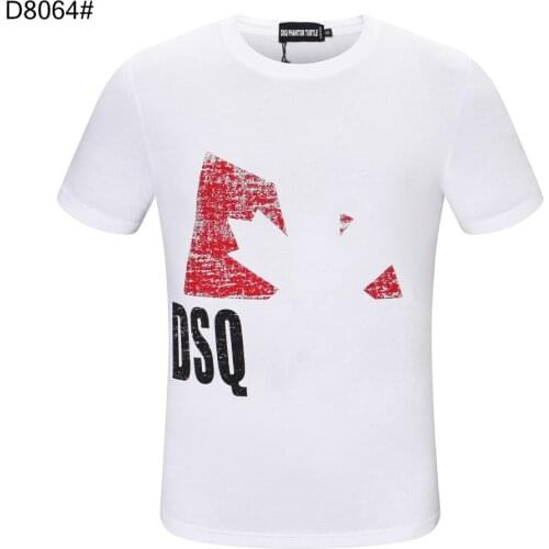 DSQ PHANTOM TURTLE Mens Short Sleeve Logo Series Graphic T-Shirt Men Fashion Print Cotton Tees Breathable Quality Tops D80641