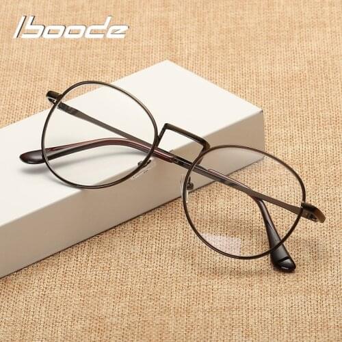 Iboode Myopia Glasses Women Men With Diopter -1.0 to -4.0 Vintage Retro Metal Frame Myopic Shortsighted Glasses for Student